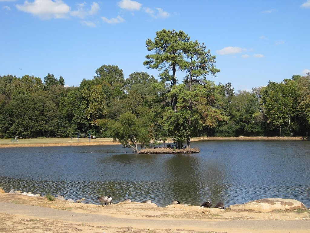 The lake at Olive Branch City Park in Olive Branch, MS