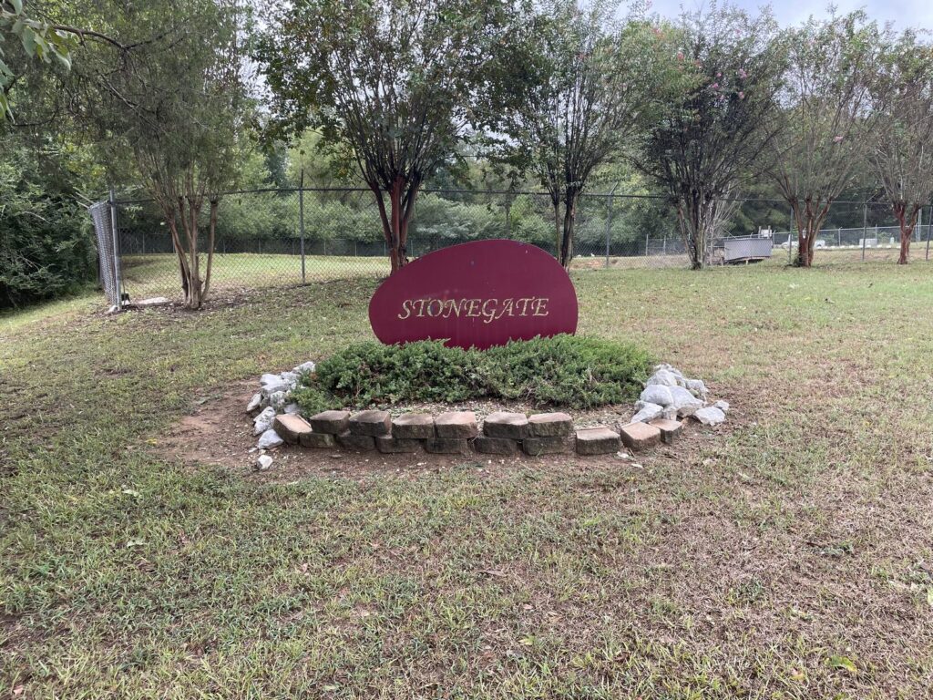 Stonegate Mobile Home Park sign in Coaling, AL